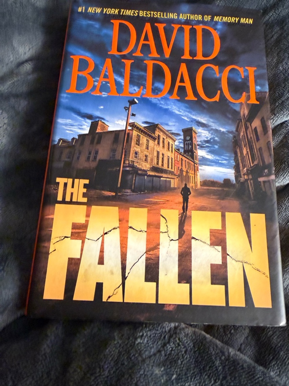 David Baldacci "The Fallen" Hardcover Book - Orange & Blue Cover